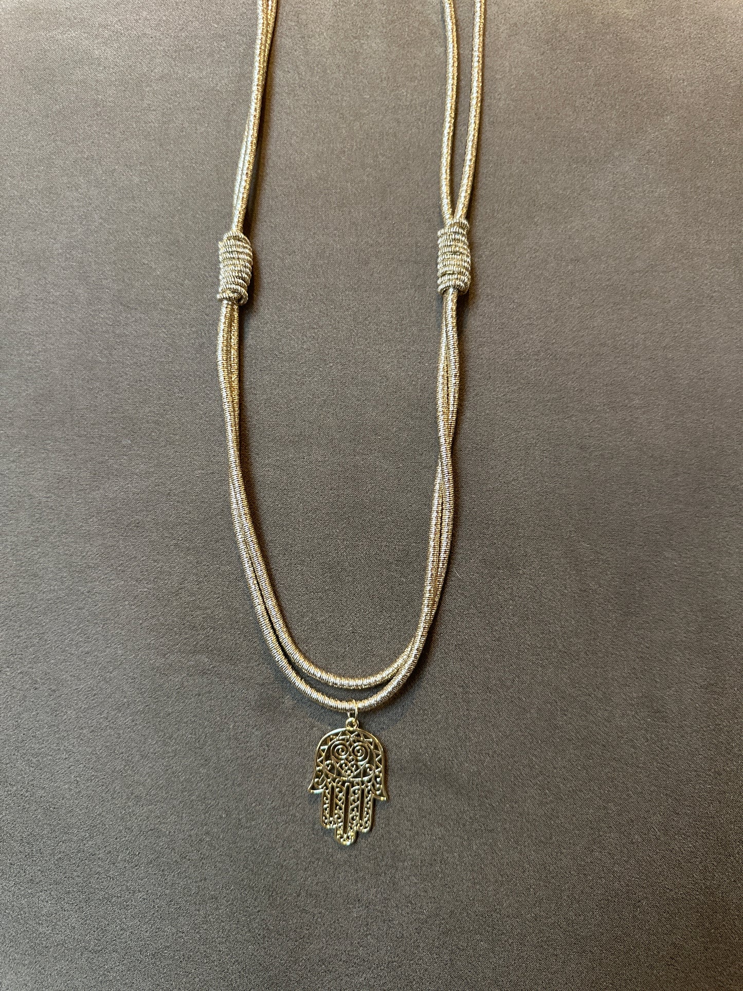 Boho Rope Hamsa Necklace