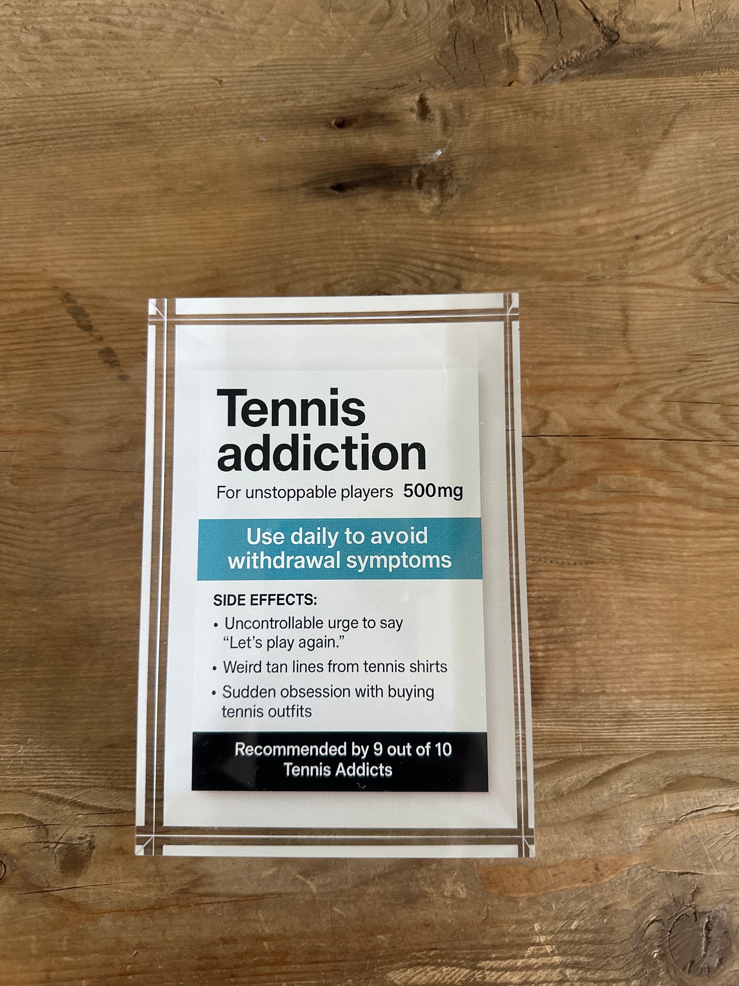 Tennis Addiction Acrylic Centerpiece