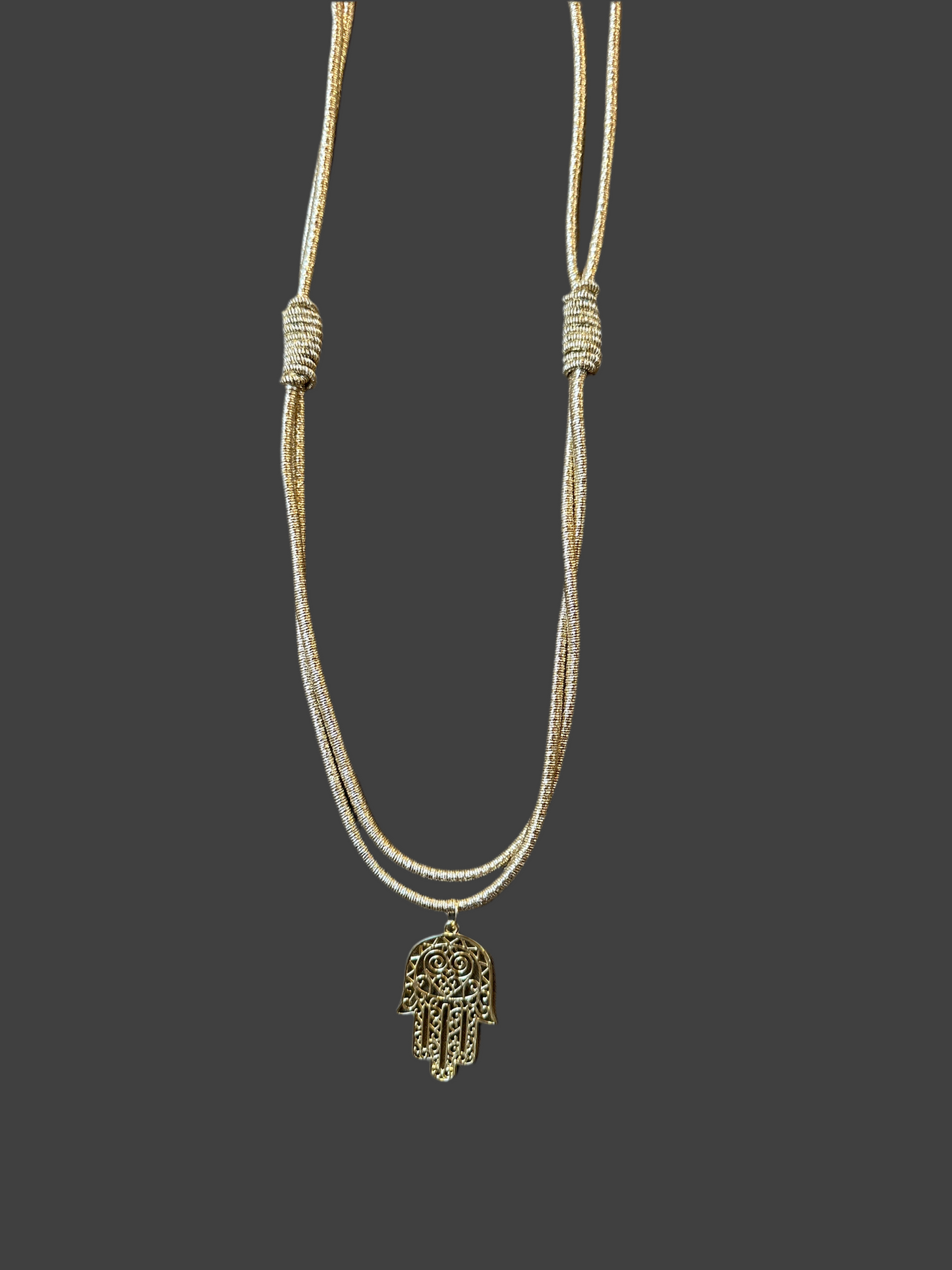 Boho Rope Hamsa Necklace