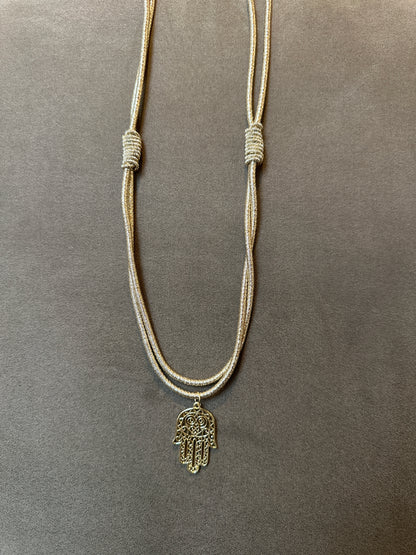 Boho Rope Hamsa Necklace