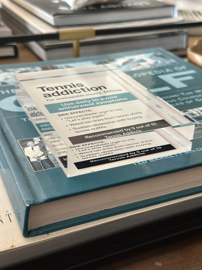 Tennis Addiction Acrylic Centerpiece