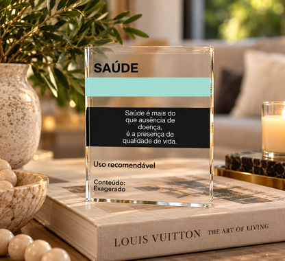 Health Acrylic Centerpiece | Centro de Mesa Saúde