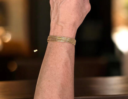 Golden & Silver Stacks Adjustable Bracelet