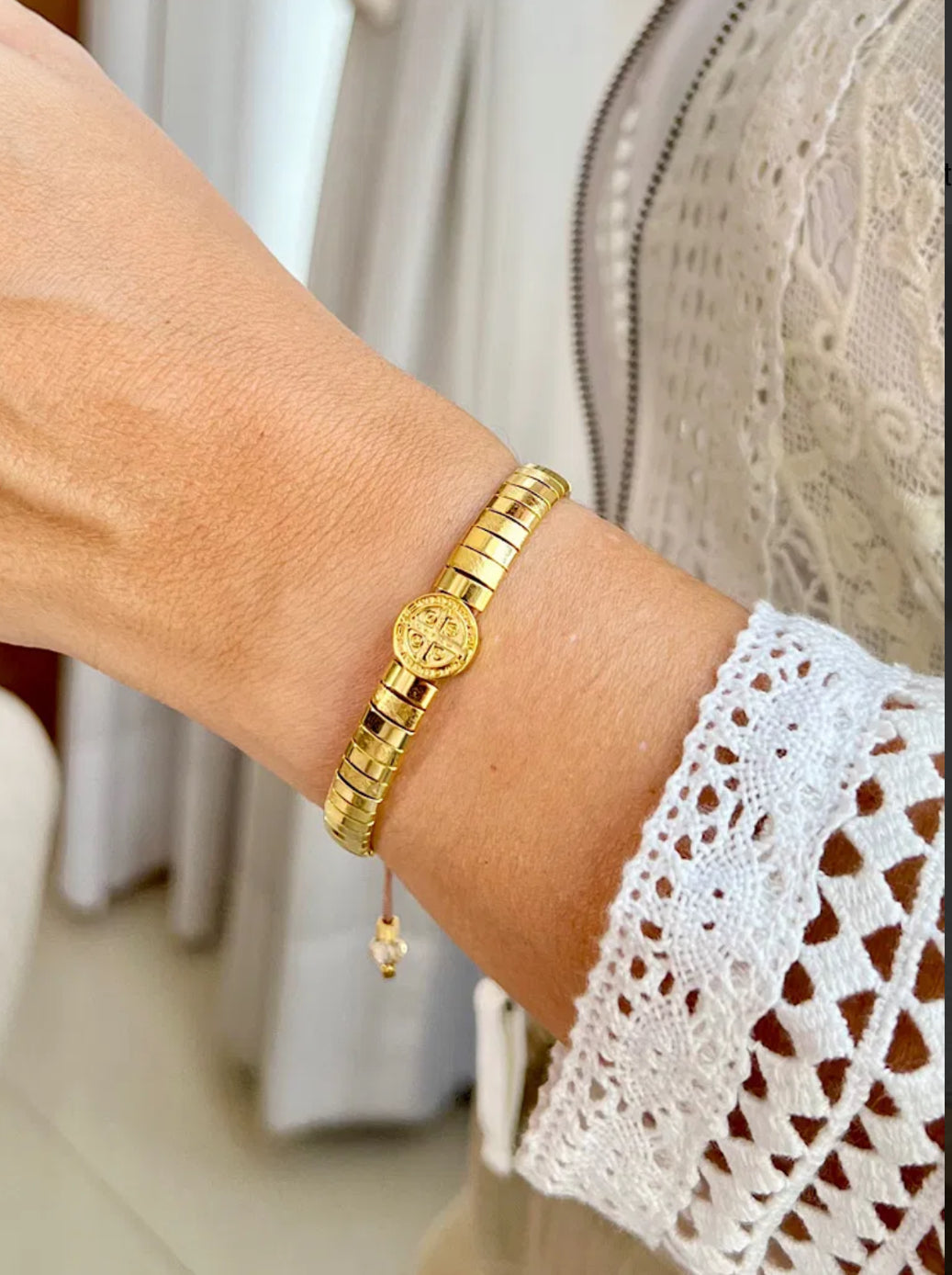 Saint Benedict Medal Adjustable Bracelet
