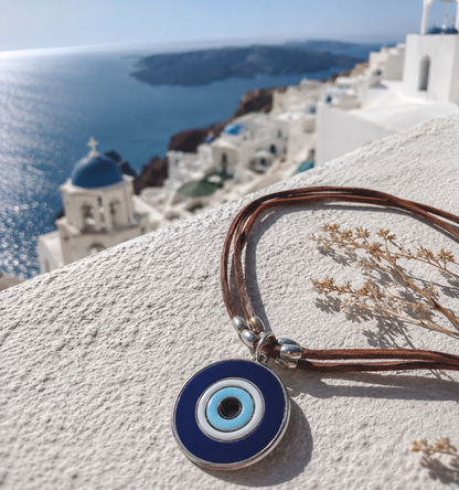 Evil Eye Suede Necklace