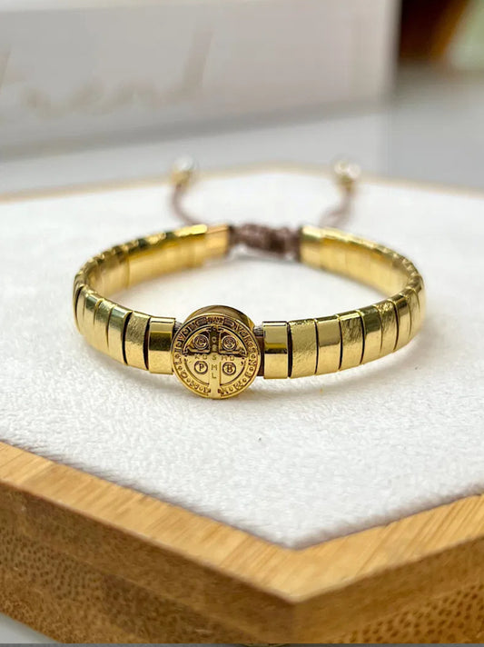 Saint Benedict Medal Adjustable Bracelet