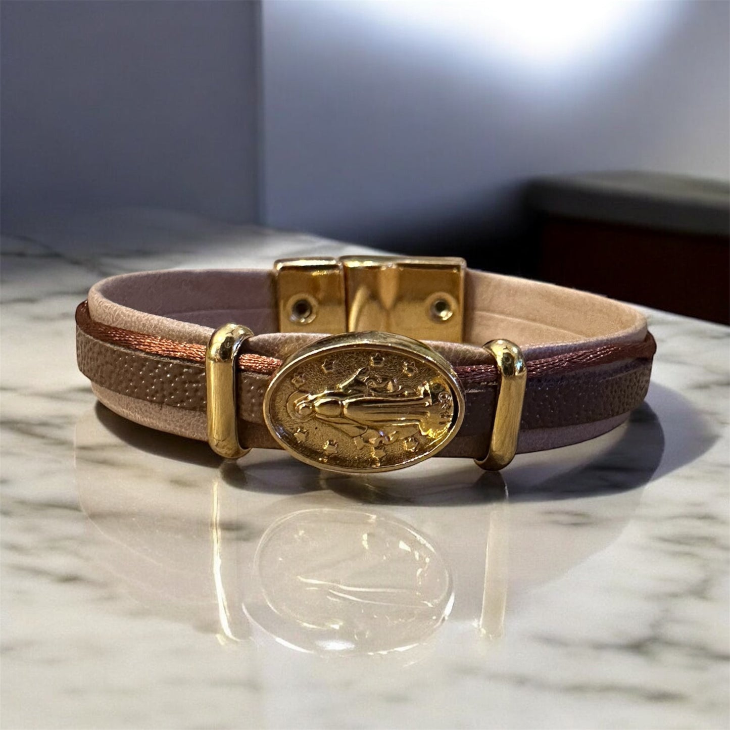 Golden Grace Leather Bracelet