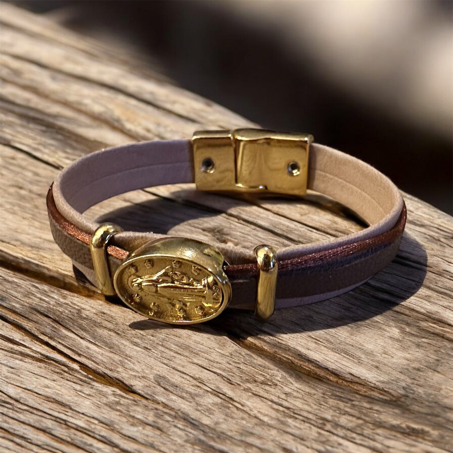Golden Grace Leather Bracelet