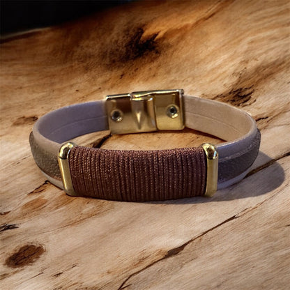 Bronze Thread Leather Bracelet