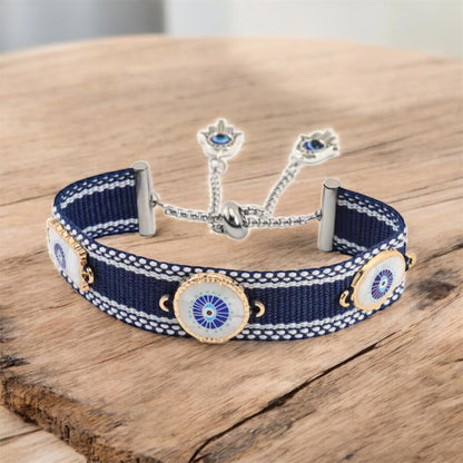 Handwoven Evil Eye Tassel Bracelet