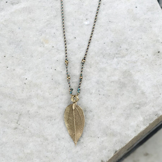 Boho Leaf Cord Necklace
