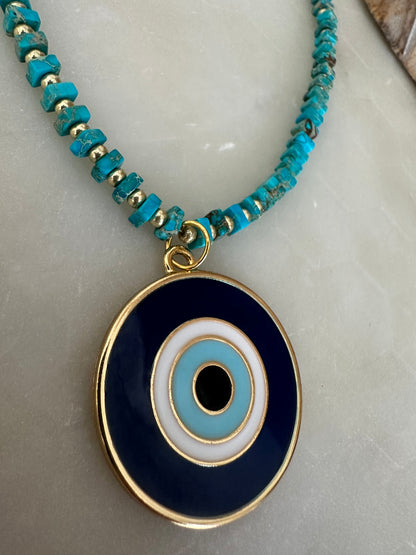 Evil Eye Tourquoise Necklace