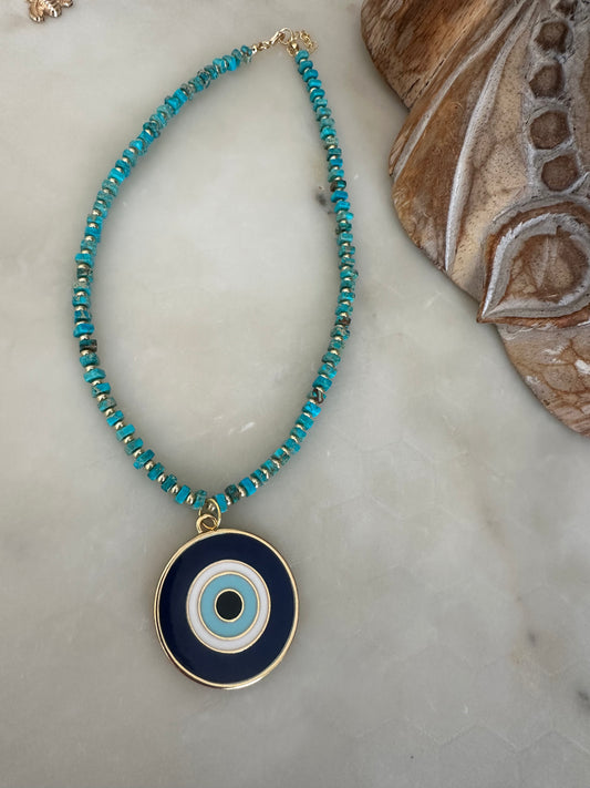 Evil Eye Tourquoise Necklace